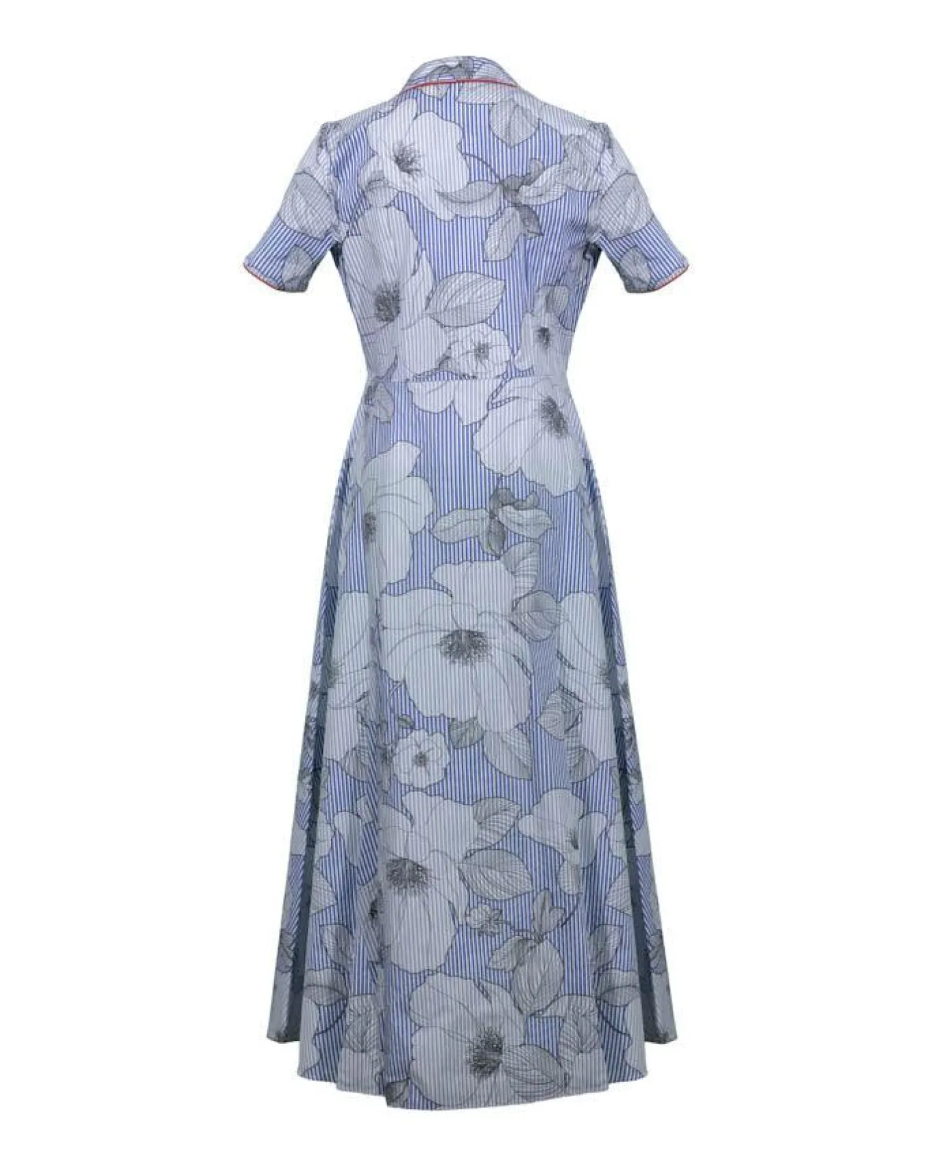 Purotatto Flowers Pinstripe Dress