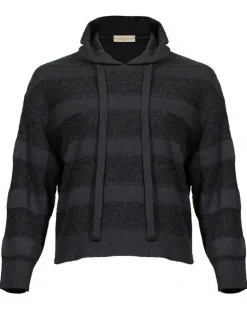 Purotatto Striped Sequin Hooded Pullover