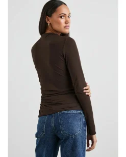 Rails Joelle Espresso Ruched Top