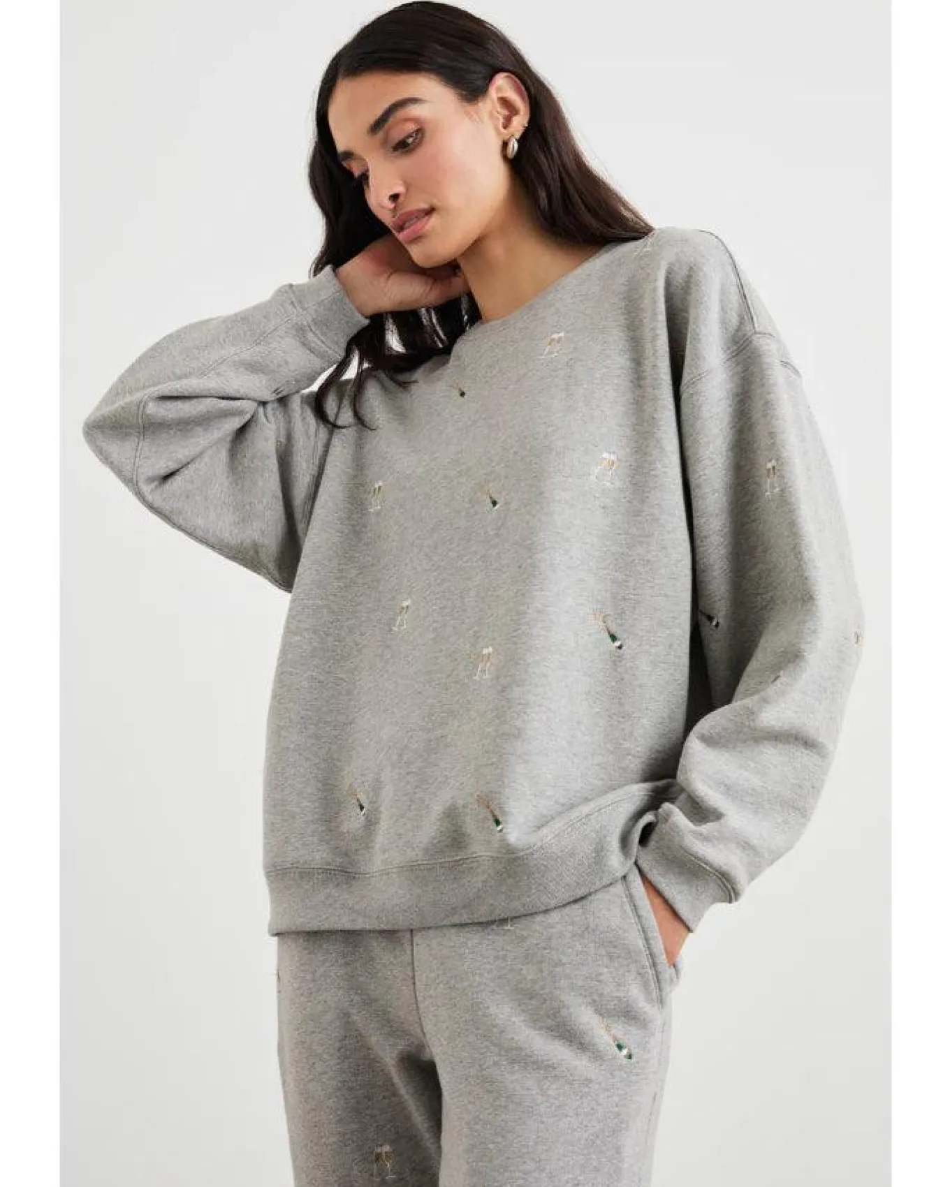 Rails Varsity Champagne Embroidery Sweatshirt