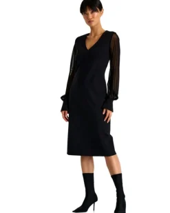 Shan - Sofia Sheer Sleeve Elegant Dress