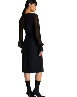 Shan - Sofia Sheer Sleeve Elegant Dress