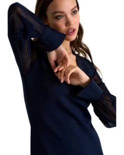 Shan - Sofia Sheer Sleeve Elegant Dress