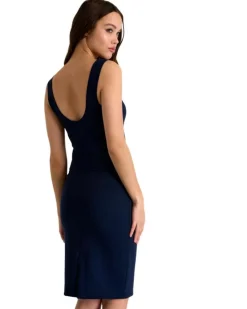 Shan Sofia 3D Pencil Skirt Navy