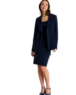 Shan Sofia 3D Pencil Skirt Navy