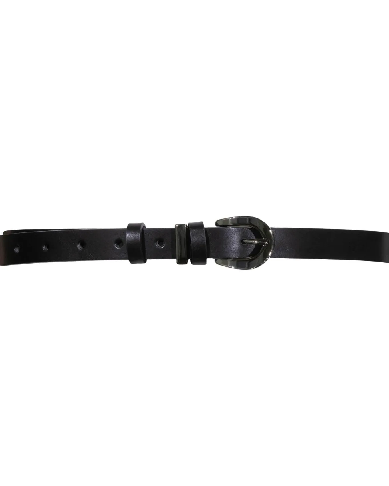 Skinny Leather Belt Black