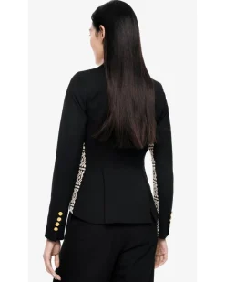 Smythe One Button Graphic Tuxedo Stripe Blazer