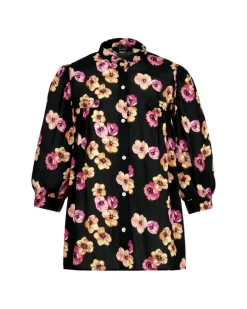 Smythe Shirred Pocket Blouse Black Multi