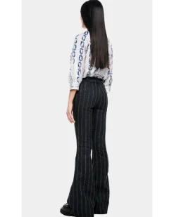 Smythe Striped Bootcut Denim Pant