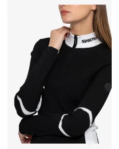 Sportalm Rib Knit Stand Collar Sweater With Contrast Details