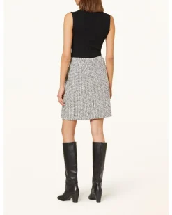Tweed Contrast Knit Pencil Skirt