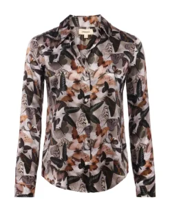 Tyler Dark Butterfly Silk Blouse