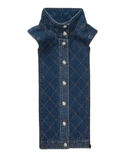 Veronica Beard Barta Denim Quilted Dickey