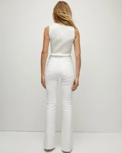 Veronica Beard Beverly Skinny Flare Jeans White