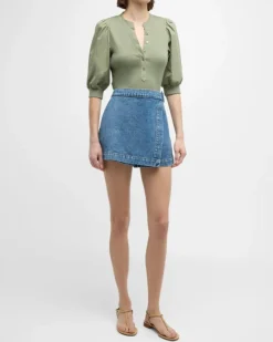 Veronica Beard Coralee Top Sage