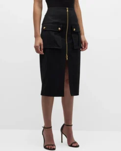 Veronica Beard Dallas Zip Front Pencil Skirt