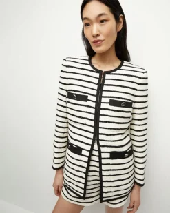 Veronica Beard Foster Striped Dickey Jacket