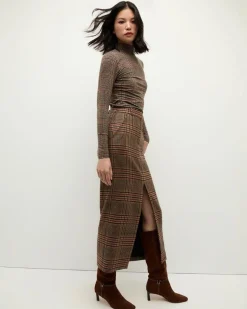 Veronica Beard Maxine Plaid Maxi Skirt