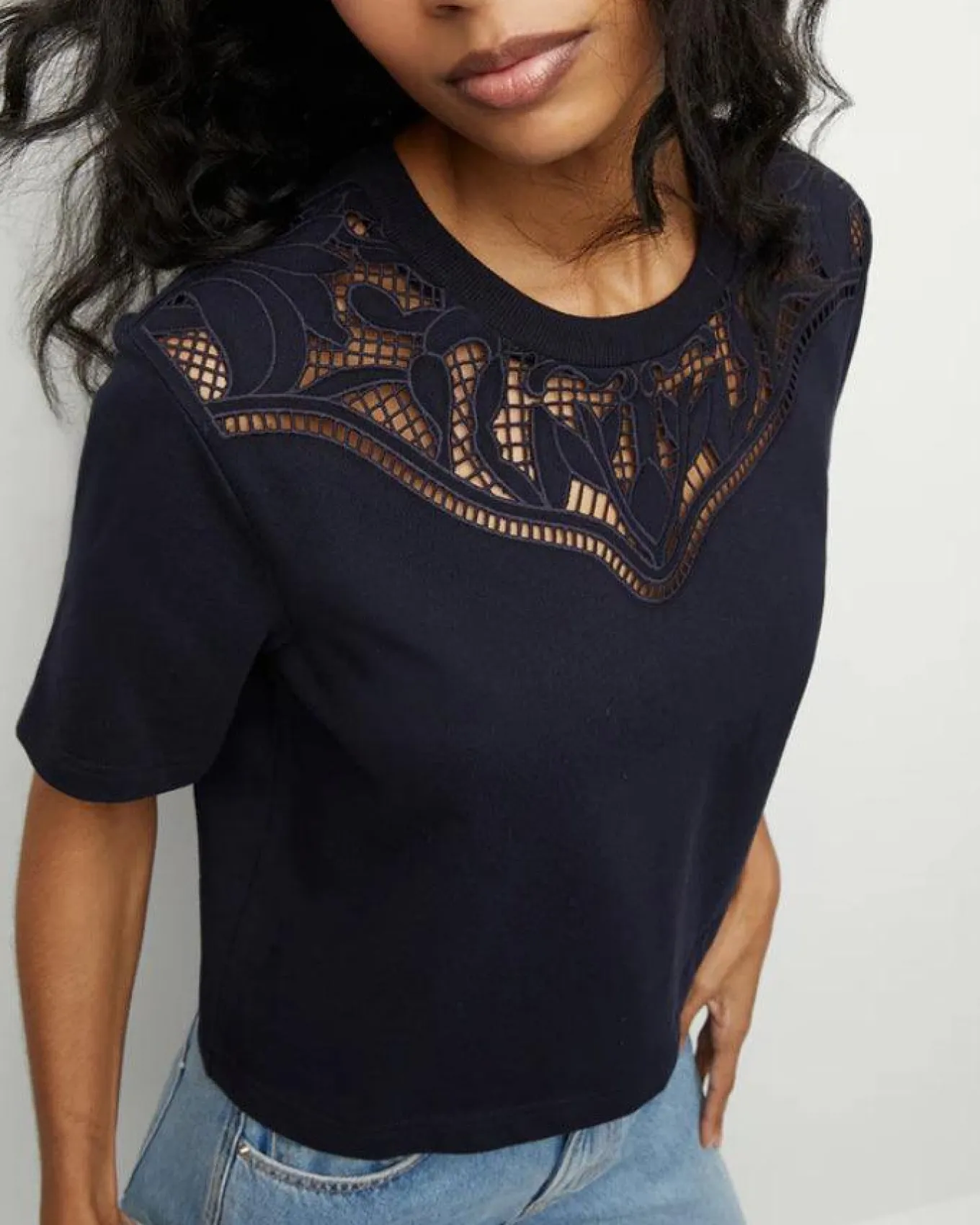 Veronica Beard Monty Embroidered Tee