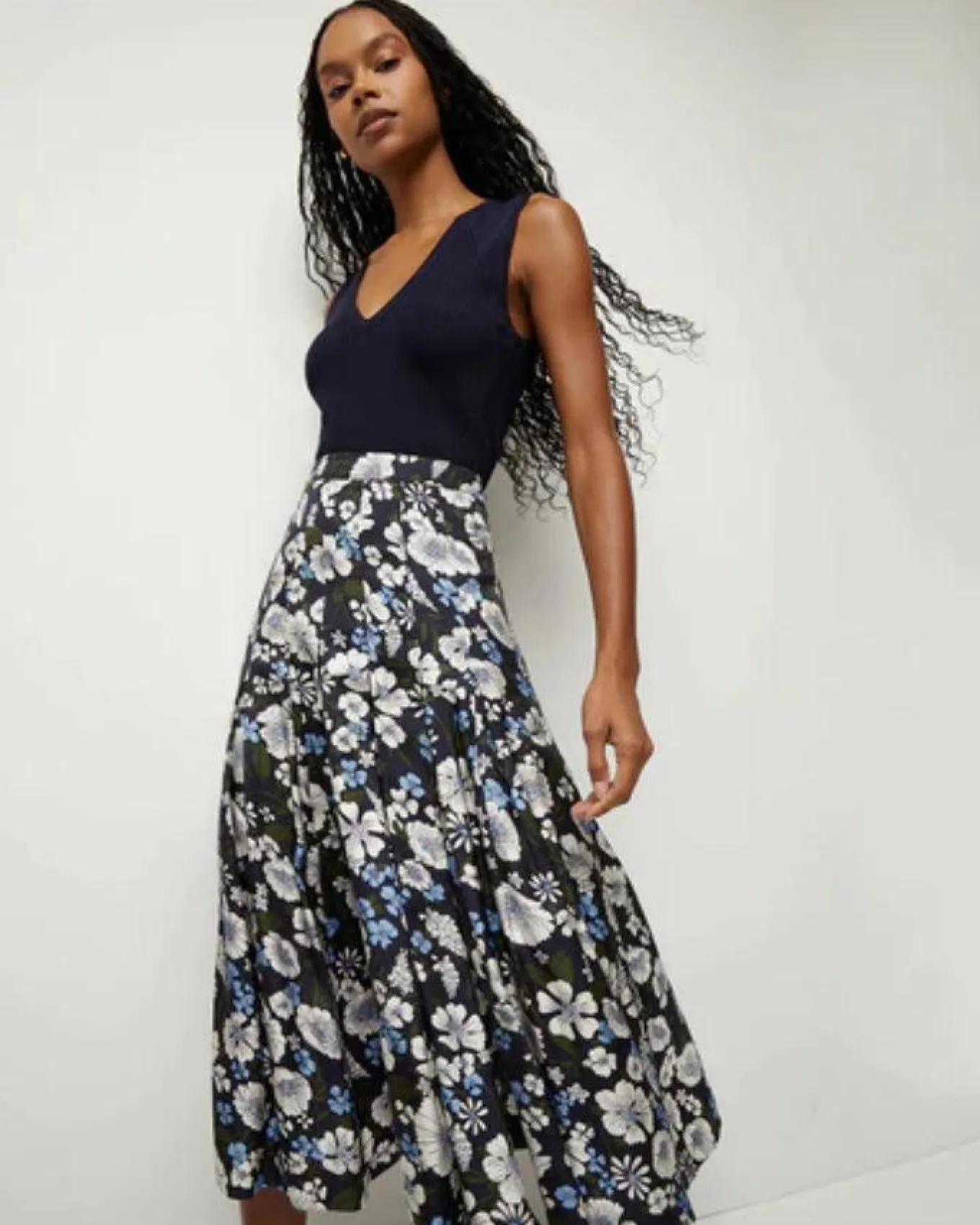 Veronica Beard Norris Floral Skirt