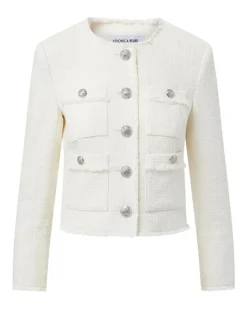 Veronica Beard Olbia White Tweed Jacket